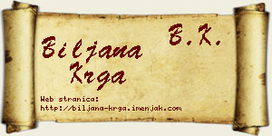 Biljana Krga vizit kartica